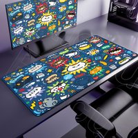 HD Printing Graffiti Style Kawaii Cat Cute Mouse Pad Large Kawaii Desk Mats Computer PC Gamer XXL Keyboard Gaming Accessories