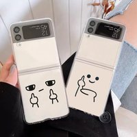 Funny Matchstick Men Stick Figure Phone Case For Samsung Galaxy Z Flip 6 7 ZFlip 5 Folding Cover for Samsung ZFlip 7FE 4 3 Shell
