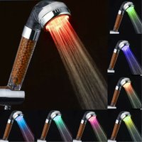 New LED Temperature Control Pressure Boost Shower Head 3/7 Color Change Colorful Spray Nozzle High Pressure Handheld Showerhead