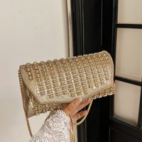 Gold Diamond Shoulder Bag Luxury Designer Wallets for Women Portable Party Messenger Bag Glamorous Fashion Accessory
