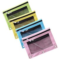 Colorful Double Layer canvas Cloth Zipper Paper File Folder Book Pencil Pen Case Bag File Document Bags