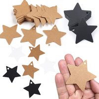 100PCS Kraft Paper Star Shape Label Writable Blank Hanging Tag Decorative Marking Card 3 Colors Available Gift Package Props ZYF