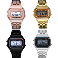 F91W Non-Waterproof Steel Band Watch For Women, Men, Business Clock, Multi-Functional LED Digital Sports Watch, Electronic Clock