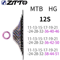 ZTTO MTB HG Cassette 12S 11-46T 11-50T 11-51T SLR3 K7 Universal Spokets Super Light Weight CNC Cycling Gear Black-Rainbow