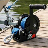 Winch For Trailer Hand Crank Rope Cable Puller Tool Heavy-duty Webbing Towing Winches For Truck Car Vehicle Marine Yacht Garden