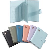 Leather Passport Holder Covers Case Waterproof Travel Credit Card Wallet Cute Passport Book for Women/Men Buckle Passport Cover