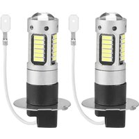 【M】2pcs Car H3 LED Fog Lights High Power Lamps Daytime Running Light Bulbs Super Bright 6000K White Lamp