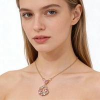 Gorgeous Sailor Moon Inspired Pink Crystal Bow & Butterfly Charms Cute Anime Style Jewelry Accessories Zircon Decor