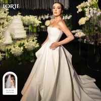 LORIE Elegant Strapless Wedding Dresses Pleated Backless Beach Bridal Gown Sweetheart Random Ruched Customized White Bride Dress