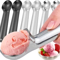 Stainless Steel Ice Cream Spoons Non-stick Long Handled Spade Ice Cream Digging Spoon Fruit Ball Making Tool Kitchen Bar Gadgets