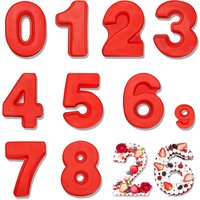 LMETJMA 10inch 3D Large Number Cake Mold 0-9 Digital Silicone Cake Pans Baking Forms for Birthday and Wedding Anniversary JT131