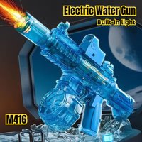 2026M416Led Simulation Fire Electric Water Guns for Children Large Capacity Automatic Continuous Water Gun boySummer OutdoorToys