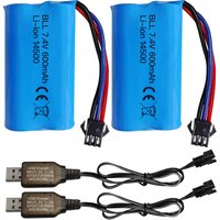 7.4V 600mAh 2S Li-ion Battery SM-3P Plug with USB for DE82 TK3086B G20601 RC Toy Car,TK-3082B Special Effects Flip Car Battery