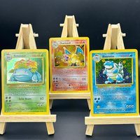 3pcs DIY PTCG Self made card Blastoise Charizard Venusaur Kanto Starters English Version Anime Game Collection Card Gift