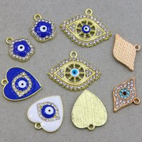 6pcs New Style Turkish Evil Eye Hamsa Palm Greek Eye Evil Eye Butterfly Pendant Necklace Earrings Jewelry DIY Making Accessories