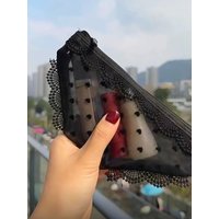 New Briefs Shape Cosmetic Bag Mesh Transparent Makeup Storage Pouch Lace Heart Y2K Toiletry Bag Storage for Travel