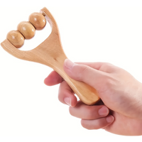 1pc wooden massager, compact shoulder and leg roller massage, suitable for whole body, face and neck.