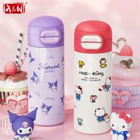 X&W Sanrio Thermal Mug Cartoon Pop-up Straw Cup Keep Hot&Cold Double-drinking Vacuum Flasks Outdoor Sports/Travel Insulated Cups