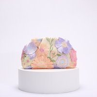 Fashion Elegante Sequins Clutch Bag Flower Embroidery Sequins Clip Embroidery Clutch Bag Floral Pop Crossbody Bags for Wiomen