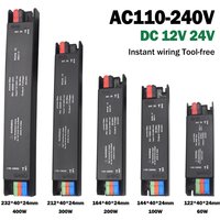New DC 12V 24V LED Power Supply AC110V-240V Mute Lighting Transformers 60W 100W 200W 300W 400W LED Light Driver Power Adapter