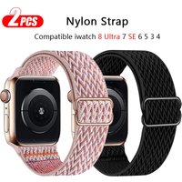 Strap for Apple Watch Band 44mm 40 49 45 41 42 46 38mm Nylon Sports Bracelet IWatch Series 12 11 10 9 8 6 7 5 4 Ultra Watchband