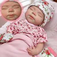 Poupée Reborn Bébé en Silicone Solide Corps Entier 18 Pouces, Bouche Ouverte et Lavable, Peau 3D Peinte et Non Peinte, Réaliste Nouveau-né