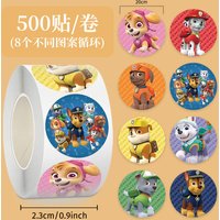 500pcs/lot Paw Patrol Stickers Rolling Animal Roll Stickers Small Cute Game Sticker DIY Gift Sealing Label Decoration Creative