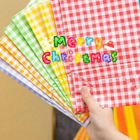10 Pcs Colorful Plaid Kraft Paper Bags Desktop Daily Necessities Storage Paper Bags Candy Snack Packaging Gift Paper Bags, Cute