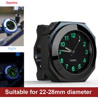 Motorcycle Clock Waterproof Mount Quartz Clock Watch Aluminum Luminous Clock For 22-28mm Handlebar Styling Car Accessories