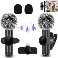 Wireless Lavalier Microphone Buttonhole Professional Lapel Dual Mic Tie Mini For iPhone Android Cell Mobile Phone PC Micro Kit