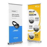 Custom Roll Up Banner Stand Flag Poster Screen 80*200cm High Quality Aluminum Alloy With Graphic Free design Cover