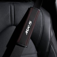 2pcs Car Seat Belt Nappa Leather Safety Belt Shoulder Covers For Mazda MX5 CX3 CX-5 CX5 CX7 CX9 Axela ATENZA Mazda 2 3 6 Demio
