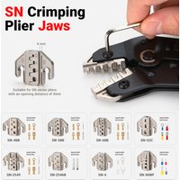 SN Series Crimping Tools Plier 4mm Slot Jaws Set For Crimper Non Pre Insulated/Solar/Ferrule/Coaxial Cable/Open Barrel Terminals
