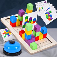 Wooden Two-Player Battle Blocks Concentration And Logic Training Interactive Board Game Puzzle Space Three-Dimensional