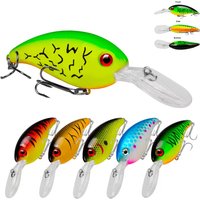 Floating Crankbait Lure with Inner Balls 10cm Slow Sinking Little Fat Man Bait 3D Eyes Lifelike Bass Fishing Lure Saltwater