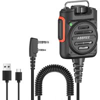 ABBREE AR-158 Rechargeable Walkie Talkie Speaker Microphone Volume Adjust Type-C Charging for Baofeng UV 5R MINI UV 21 PRO Radio