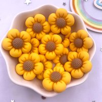 20mm Resin Kawaii Colorful Flower Flatback Stone Painted Figurine 10PCS Scrapbook DIY Decor Home Accessories Crafts OM140