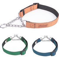 Breathable Neoprene Lining Fully Welded P Chain Dog Collar Durable Adjustable Nylon For Medium Large Dogs Comfortable Walking