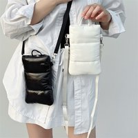 Fashion Women Mobile Phone Bag Shoulder Crossbody Bags Designer Candy Color Cotton Padded Soft Phone Pouch Female Purse Wallet