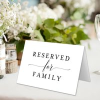 10pcs White Reserved Table Signs for Wedding Party or Celebration,Reserved for Family Table Seating Cards for Wedding Reception