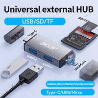 YINDIAOxACER 4 in 2 USB +Type C HUB Docking Station with Micro SD/TF Card Reader Laptop Tablet Phone Disk Converter PC Accessori