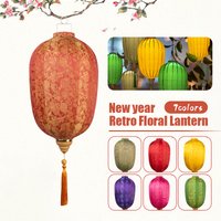 14 inch Waterproof Chinese Silk Lantern Retro Japanese Vietnam Lantern Party Festival New Year Hanging Decor Palace Lantern