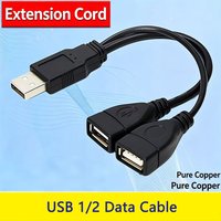 High 1 Male Plug To 2 Female Socket 15/30cm USB 2.0 Extension Line Data Cable Power Adapter Converter Splitter USB 2.0 Cable