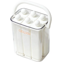 Durable Silicone Old Popsicle Mold with Lid Portable Long Bar Ice Tray Frozen Ice Cream Molds for Freezer
