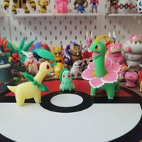 Pokemon Chikorita Meganium Bayleef Anime Action Figure 1:20 Scale 3D Printed Cartoon Character Desktop Statue Collectible Toy