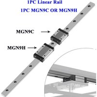 1PC MGN9 9mm Linear Guide 100 150 200 250 300 350 400 450 500 600 800 1000mm linear rail + MGN9H or MGN9C block 3d printer CNC