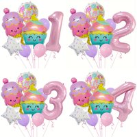 Ice Cream Donuts Candy Birthday 32inch Pink Digital Aluminum Foil Balloons Ice Cream Themed Birthday Party Supplies Decoration