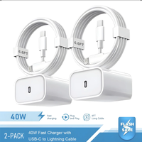 2-4 Set 40W Fast Charger for iPhone 14 13 12 11 Pro Max X XS USB Type C Fast Charging Data Cable Phone Charger Accessories