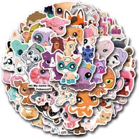 55Pcs Cute Littlest Pet Shop Stickers DIY Stickers Scrapbooking Phone Luggage Skateboard Waterproof Decals#Color:MULTICOLOR