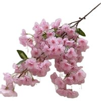 One Silk Artificial Cherry Blossom Branch Fake Sakura Flower Stem More Flower Heads 6 Colors for Wedding Sakura Tree Decoration